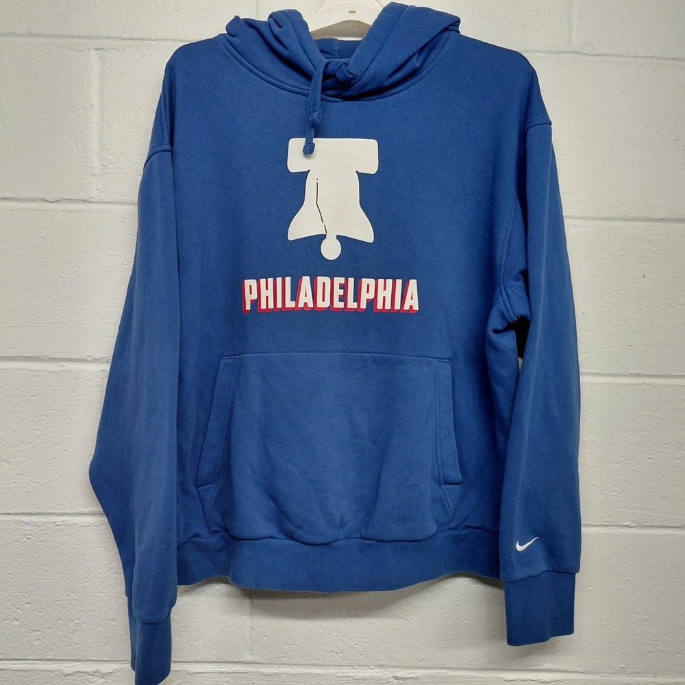 Philadelphia 76ers Sixers Hoodie Nike City Edition Sweatshirt LARGE Liberty Bell